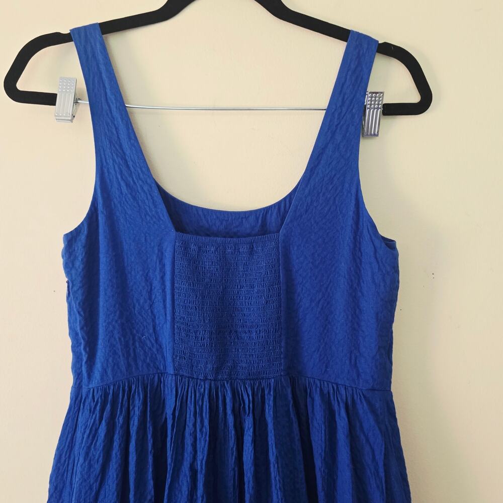 AYR The Magic Hour Blue Cotton Tiered Midi Dress Women's Size S - Picture 5 of 7